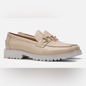 Marc Nolan Ms. Boulevard Beige Croc Leather Bit Loafers